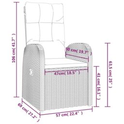 Berkfield Home 3 Piece Garden Lounge Set Black Poly Rattan&Steel - thumbnail 6