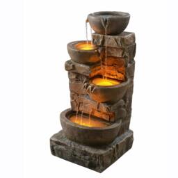 Teamson Home Outdoor Water Fountain with LED Lights, 84.5 cm Brown - thumbnail 6