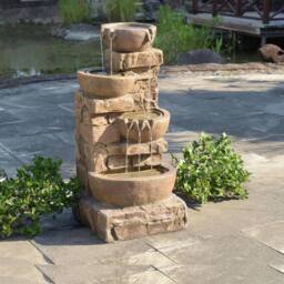 Teamson Home Outdoor Water Fountain with LED Lights, 84.5 cm Brown - thumbnail 4