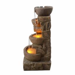 Teamson Home Outdoor Water Fountain with LED Lights, 84.5 cm Brown - thumbnail 2