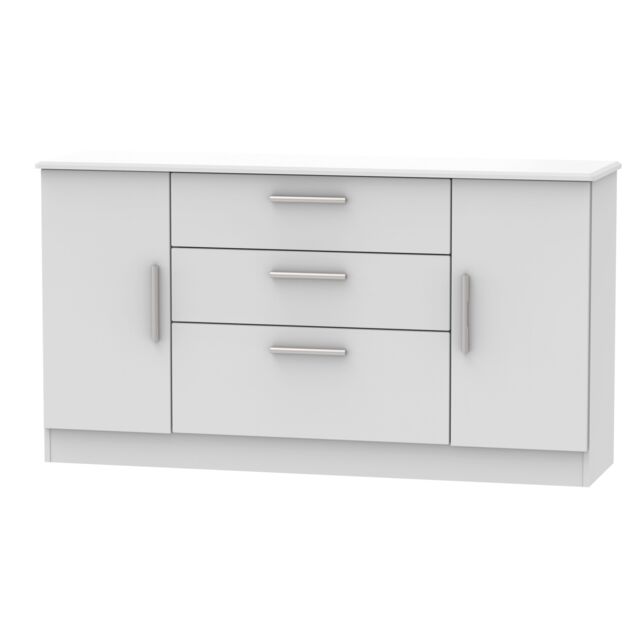 Ready Assembled 2 U Windsor Wide 2 Door 3 Drawer Unit (Ready Assembled) in Mid Grey