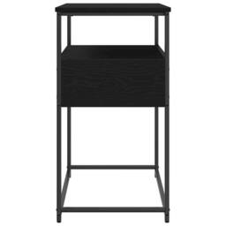 Berkfield Home Modern Console Table Black Oak 75x40x75 cm Engineered Wood & Steel - Size: 75 x 40 x 75 cm - thumbnail 5