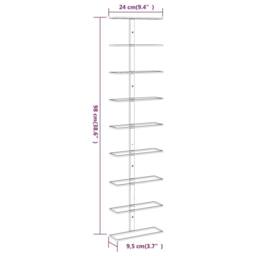 Berkfield Home Wall-mounted Wine Rack for 9 Bottles Gold Iron - thumbnail 5