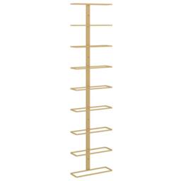 Berkfield Home Wall-mounted Wine Rack for 9 Bottles Gold Iron - thumbnail 3
