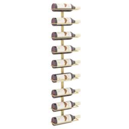 Berkfield Home Wall-mounted Wine Rack for 9 Bottles Gold Iron