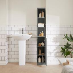 High Gloss Bathroom Tallboy Cabinet - thumbnail 4