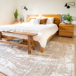 Kukoon Beige Marbled Abstract Pattern Soft Pile Living Room Area Rug - Size: 60 cm x 240 cm - thumbnail 1