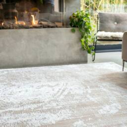 Kukoon Beige Marbled Abstract Pattern Soft Pile Living Room Area Rug - Size: 60 cm x 240 cm - thumbnail 4