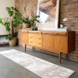 Kukoon Beige Marbled Abstract Pattern Soft Pile Living Room Area Rug - Size: 60 cm x 240 cm - thumbnail 5