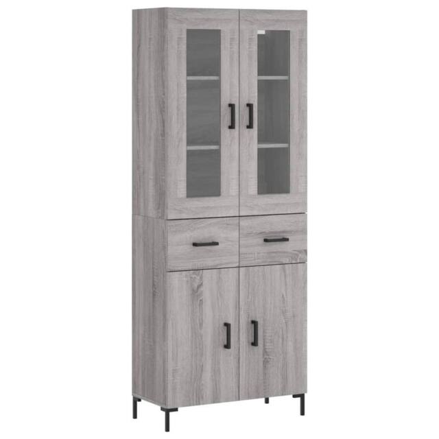 Berkfield Home Highboard Grey Sonoma 69.5x34x180 cm Engineered Wood - image 1