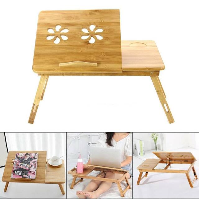 EONLION Laptop Desk Bamboo Adjustable Portable in Brown - Size: 100 cm - image 1