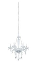 Loops Pendant Light Colour Chrome Plated Steel Shade Clear Glass Bulb E14 6x40W in Metallics - thumbnail 1