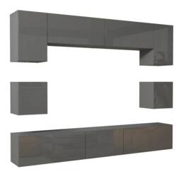 Mex Furniture LTD Wall TV Unit Panorama - Dark Grey with Gloss Doors - thumbnail 7