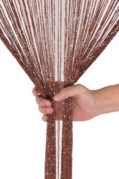 Neel Blue Glitter String Curtain Polyester Fringe Panel Spaghetti Tassel Curtain, 200cm x 90cm in Burgundy - Size: 200 cm x 90 cm