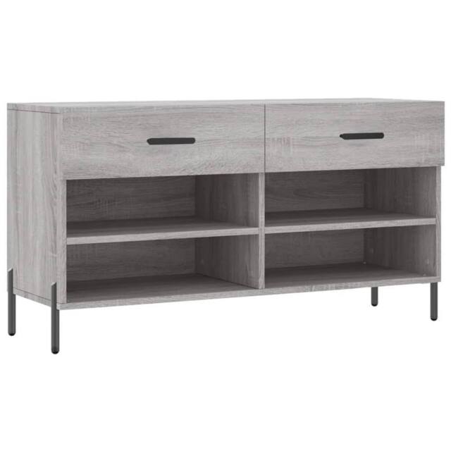 Berkfield Home Shoe Bench Grey Sonoma 102x35x55 cm Engineered Wood - Size: 102 x 35 x 55 cm - image 1