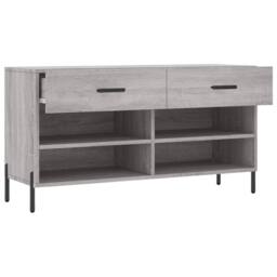 Berkfield Home Shoe Bench Grey Sonoma 102x35x55 cm Engineered Wood - Size: 102 x 35 x 55 cm - thumbnail 5