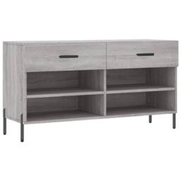 Berkfield Home Shoe Bench Grey Sonoma 102x35x55 cm Engineered Wood - Size: 102 x 35 x 55 cm
