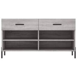 Berkfield Home Shoe Bench Grey Sonoma 102x35x55 cm Engineered Wood - Size: 102 x 35 x 55 cm - thumbnail 6