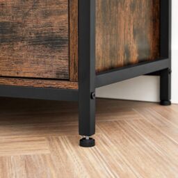 VASAGLE TV Stand Cabinet 3 Drawers 3 Open Shelves Steel Frame Large in Brown - thumbnail 7