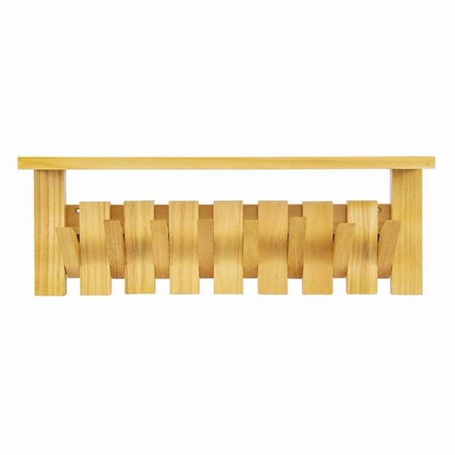 KORVIXA New Coat & Hat Rack Solid Wood Wall Mounted in Brown - Size: 100 cm x 100 cm - image 1