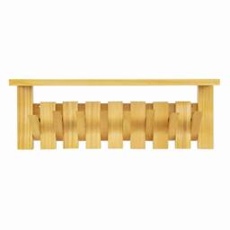 KORVIXA New Coat & Hat Rack Solid Wood Wall Mounted in Brown - Size: 100 cm x 100 cm