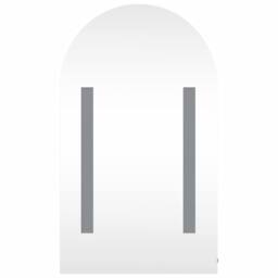 Berkfield Home Bathroom Mirror Cabinet with LED Light Arched Oak 42x13x70 cm in Brown - Size: 42 x 13 x 70 cm - thumbnail 6