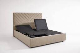 PARADISE BEDS LTD Siera Egromatic Adjustable Bed with Mattress & Headboard in Light Brown - Size: Small Double - thumbnail 2