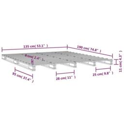 Berkfield Home Pallet Bed 135x190 cm Double Wood Pine in Light Tan - thumbnail 8