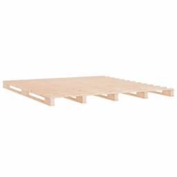 Berkfield Home Pallet Bed 135x190 cm Double Wood Pine in Light Tan - thumbnail 4