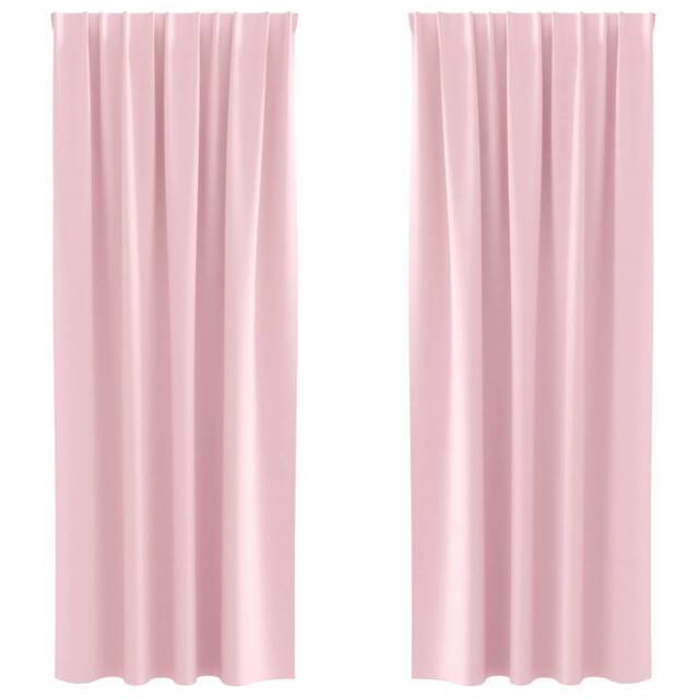 Berkfield Home Curtains with Curtains 2 pcs Baby pink 260 x 140 cm Polyester - image 1