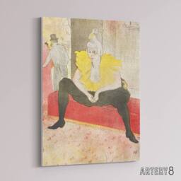 "Artery8 The Seated Clowness Sketch Canvas Wall Art Print Toulouse Lautrec in Beige - Size: W18"" x H24""" - thumbnail 2