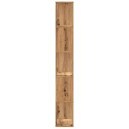 Berkfield Home Bookcase 5-Tier Artisian Oak 45x23.5x162.5 cm Engineered Wood in Brown - thumbnail 4