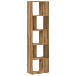 Berkfield Home Bookcase 5-Tier Artisian Oak 45x23.5x162.5 cm Engineered Wood in Brown - thumbnail 5