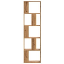Berkfield Home Bookcase 5-Tier Artisian Oak 45x23.5x162.5 cm Engineered Wood in Brown - thumbnail 3