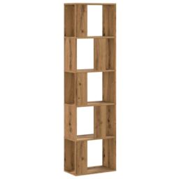 Berkfield Home Bookcase 5-Tier Artisian Oak 45x23.5x162.5 cm Engineered Wood in Brown - thumbnail 2