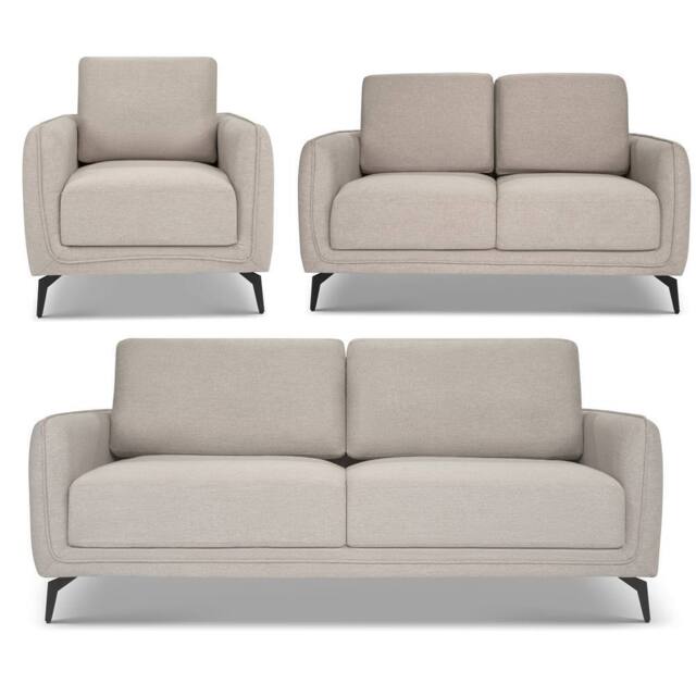 Bravich LTD Brixton Full Suite - Armchair, 2 & 3 Seater Sofa Set in Cream - image 1