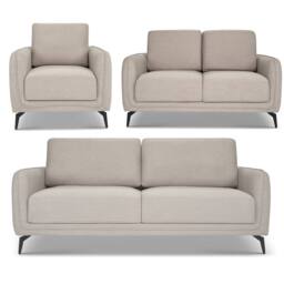 Bravich LTD Brixton Full Suite - Armchair, 2 & 3 Seater Sofa Set in Cream - thumbnail 1