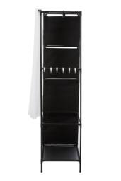 Living and Home Portable Metal Clothes Closet Bedroom Cabinet with 4 Storage Basket in Black - thumbnail 6