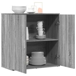 Berkfield Home Sideboard Grey Sonoma 79x38x80 cm Engineered Wood - Size: 79 x 38 x 80 cm - thumbnail 4