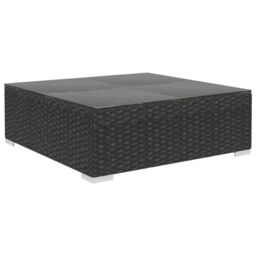 Berkfield Home 6 Piece Garden Lounge Set with Cushions Poly Rattan Black - thumbnail 6