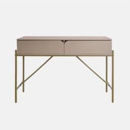 OHS Curved Modern Dressing Table 2 Drawer Vanity Makeup Desk in Natural - thumbnail 2