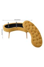 Living and Home Chenille Upholstered Button Tufted Storage Ottoman Bench in Yellow - thumbnail 7
