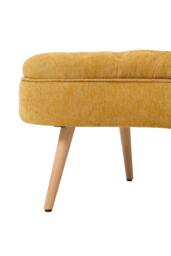 Living and Home Chenille Upholstered Button Tufted Storage Ottoman Bench in Yellow - thumbnail 8