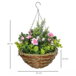 Wyld Haus Fifi Set of 2 Hanging Artificial Lisianthus Displays Pink & Green - thumbnail 4