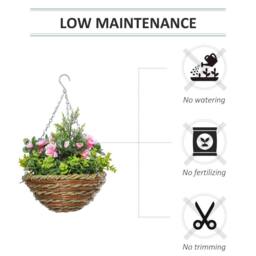 Wyld Haus Fifi Set of 2 Hanging Artificial Lisianthus Displays Pink & Green - thumbnail 7