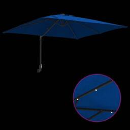 Berkfield Home Traditional Garden Parasol Azurblau 2.5 x 2.5 m Fabric in Blue - thumbnail 9