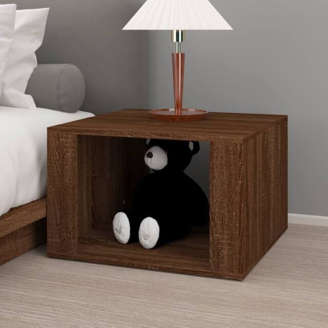 Berkfield Home Elegant Bedside Table Brown Oak 57x55x36 cm Engineered Wood - Size: 57 x 55 x 36 cm - image 1