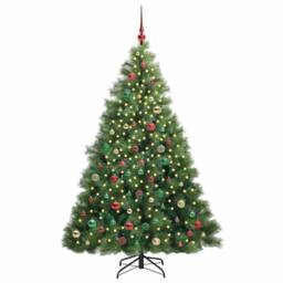 Berkfield Home Artificial Christmas Tree with 300 LEDs Green 210 cm PE & PVC - thumbnail 3