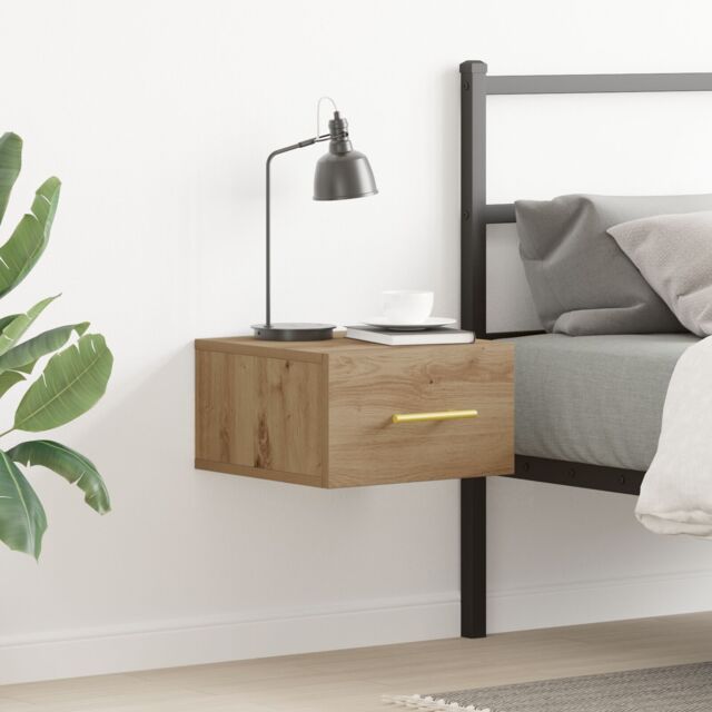 Berkfield Home Bedside Cabinet Wall-Mounted Artisan Oak 35x35x20 cm in Brown - Size: 35 x 35 x 20 cm - image 1