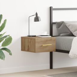 Berkfield Home Bedside Cabinet Wall-Mounted Artisan Oak 35x35x20 cm in Brown - Size: 35 x 35 x 20 cm - thumbnail 1